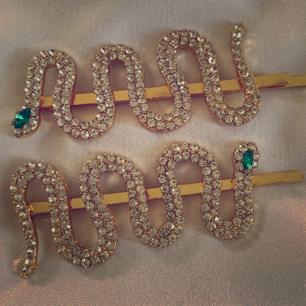 Rhinestone Snake Hairpins